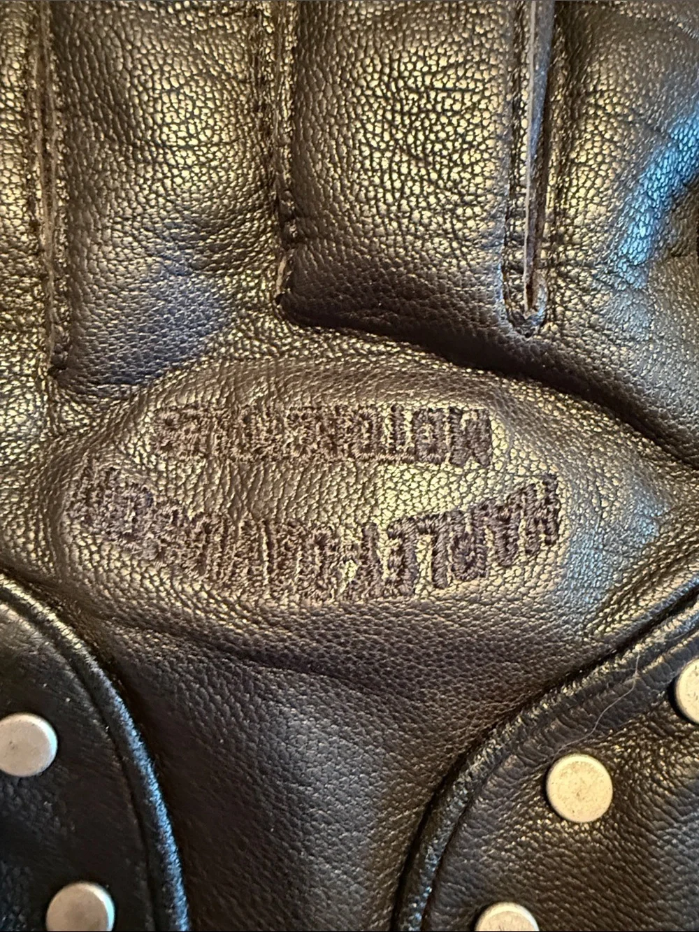 Harley-Davidson Black Leather Studded Motorcycle Gloves